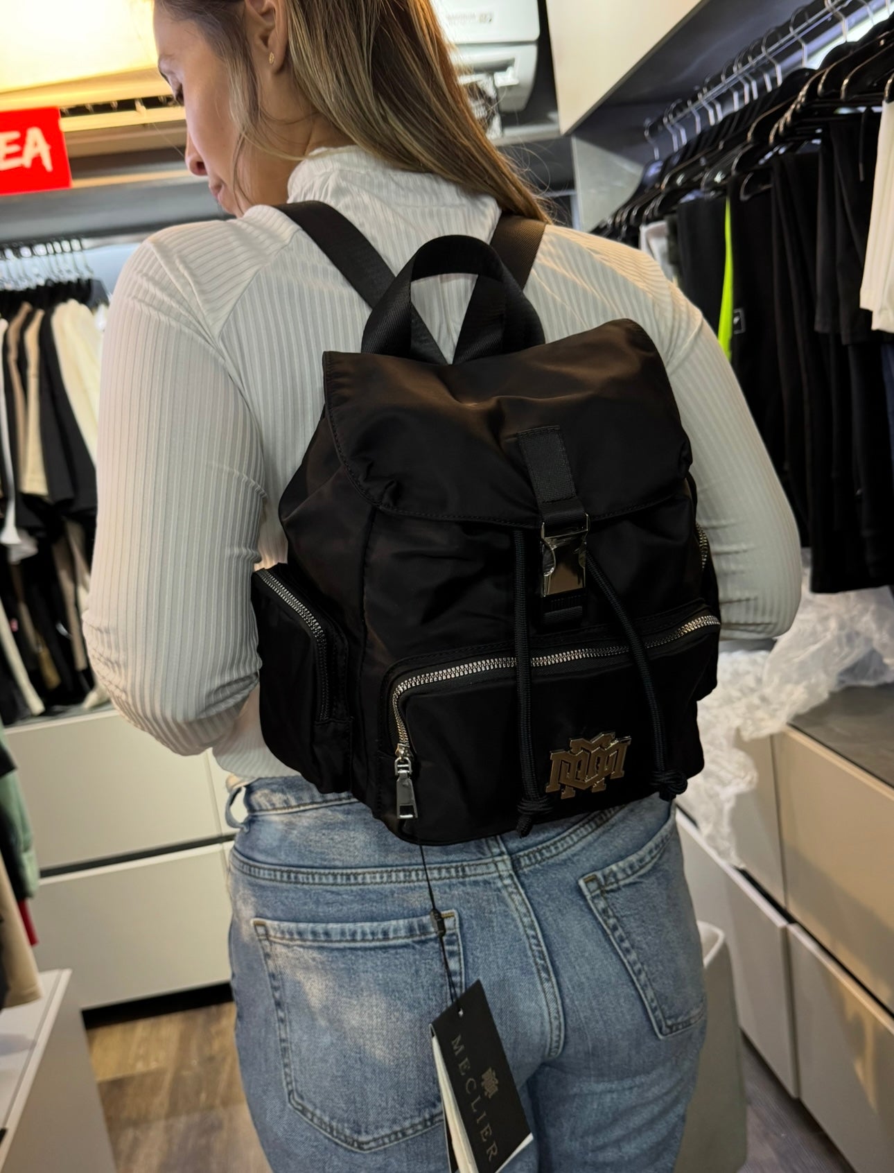 BOLSO MECLIER NYLON NEGRO PEQUEÑO