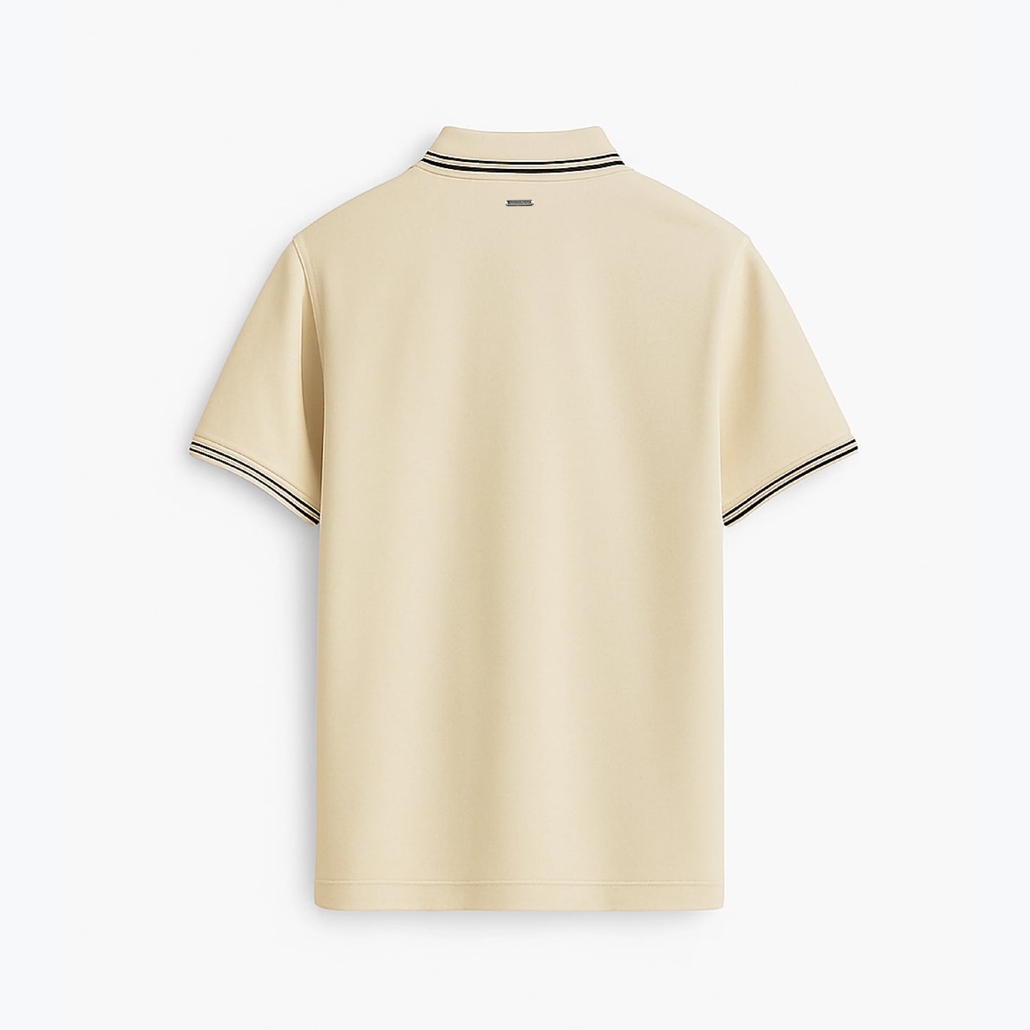 CAMISETA TIPO POLO MECLIER BASIC BEIGE CUELLO LINEAS