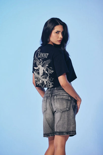 CROP TOP CLEMONT SPESSORE BLACK