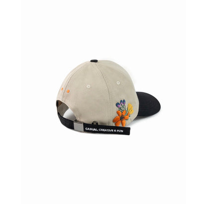 GORRA JUDIZ DRILL FLORES BEIGE X NEGRO