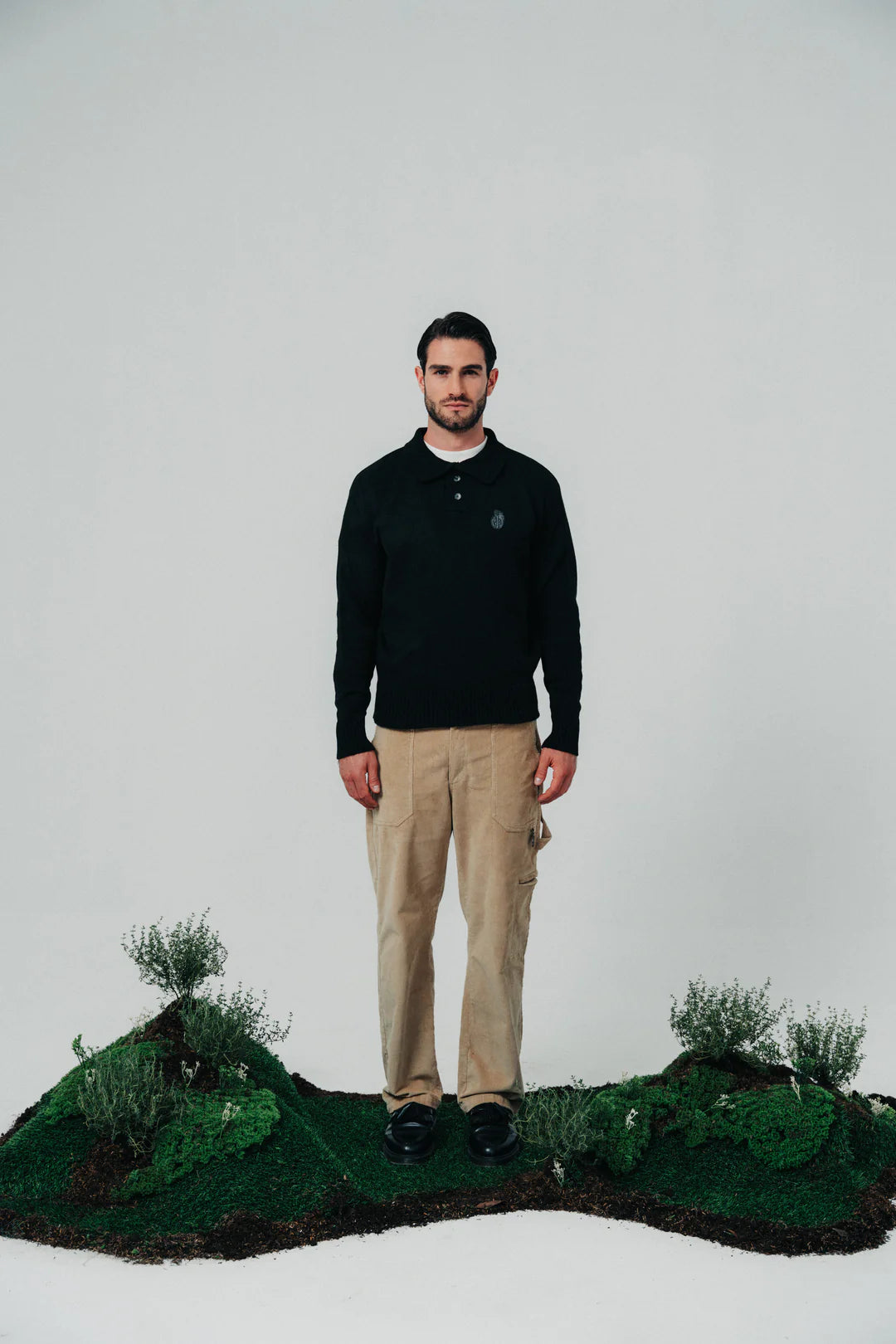 BUZO POLO BLOW UP KNITTED BLACK ST3-1100