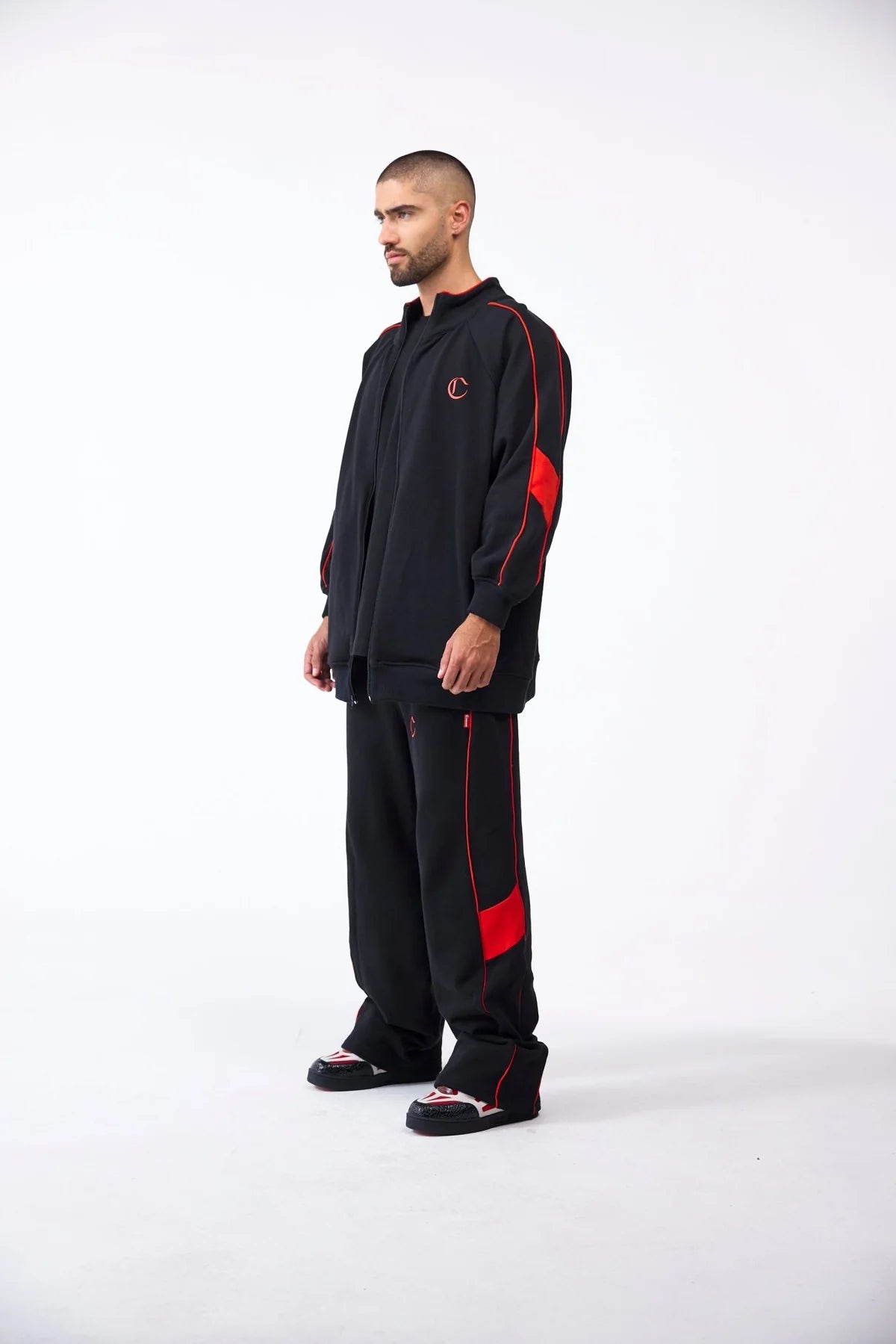BUZO CLEMONT MUTO NEGRO ROJO