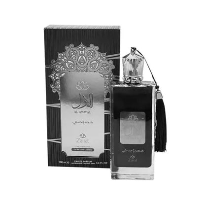 PERFUME ZAKAT AL AWWAL LIL RIJAL NEGRO PLATEADO 3,4 OZ HM