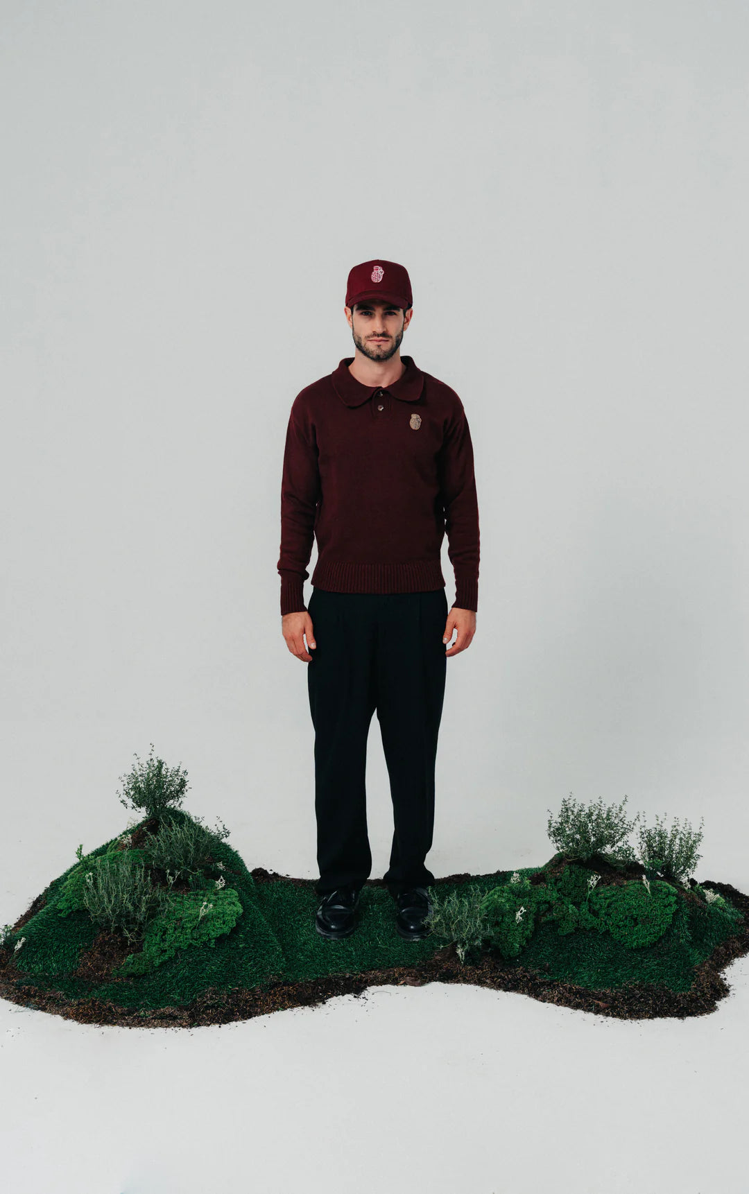 BUZO POLO BLOW UP KNITTED RED WINE ST3-3003