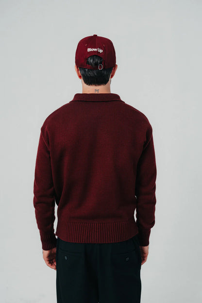 BUZO POLO BLOW UP KNITTED RED WINE ST3-3003