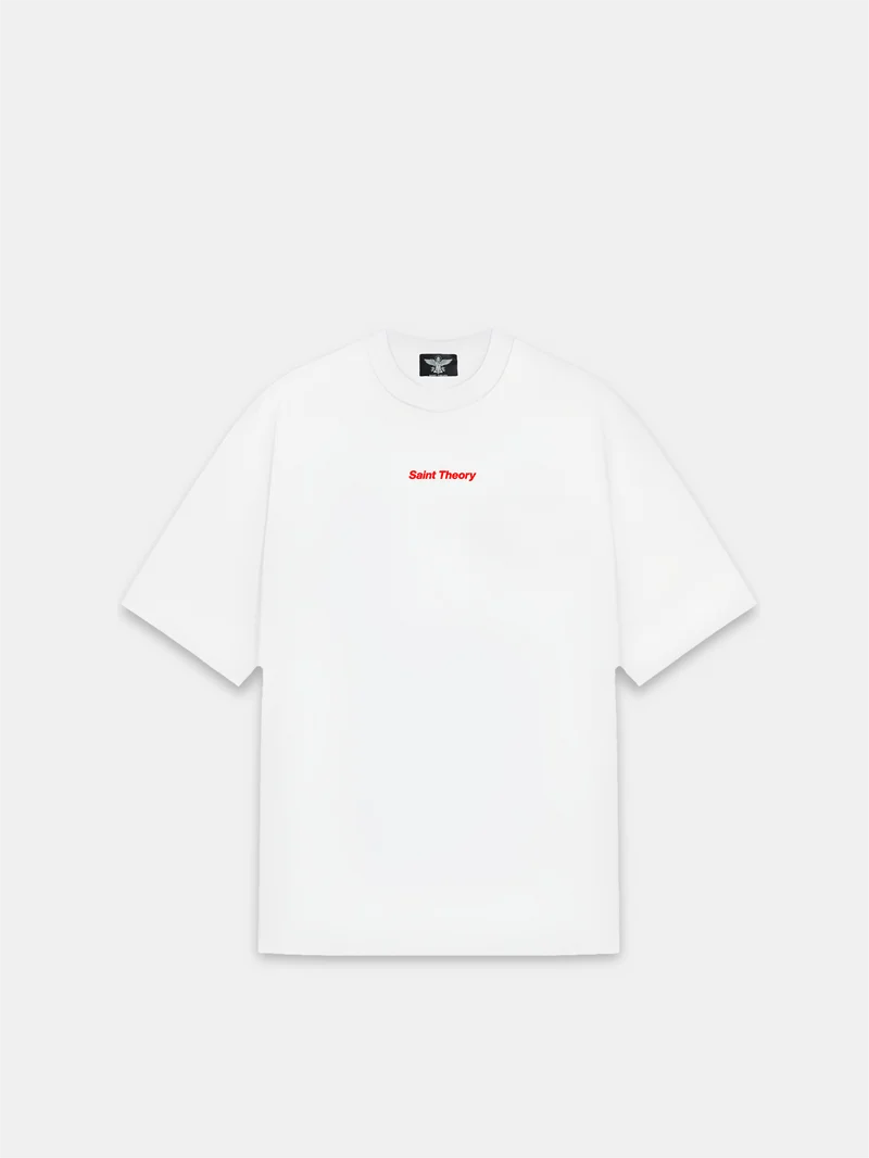 CAMISETA SAINT THEORY ESSENTIAL CODES AND SILENCE WHITE/RED