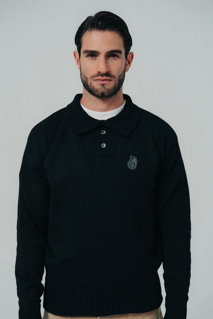 BUZO POLO BLOW UP KNITTED BLACK ST3-1100