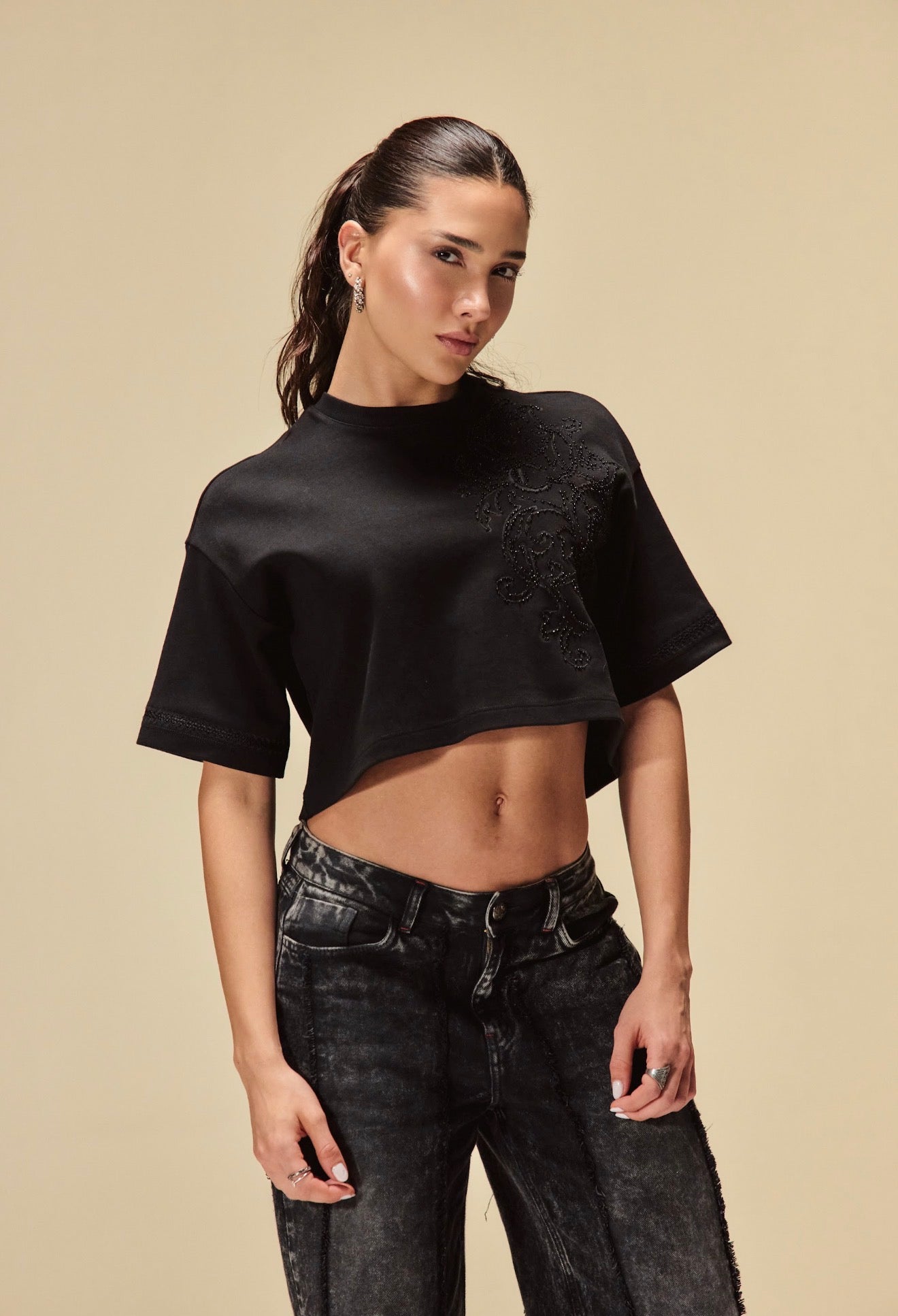 CROP TOP CLEMONT TIEPIDO BLACK