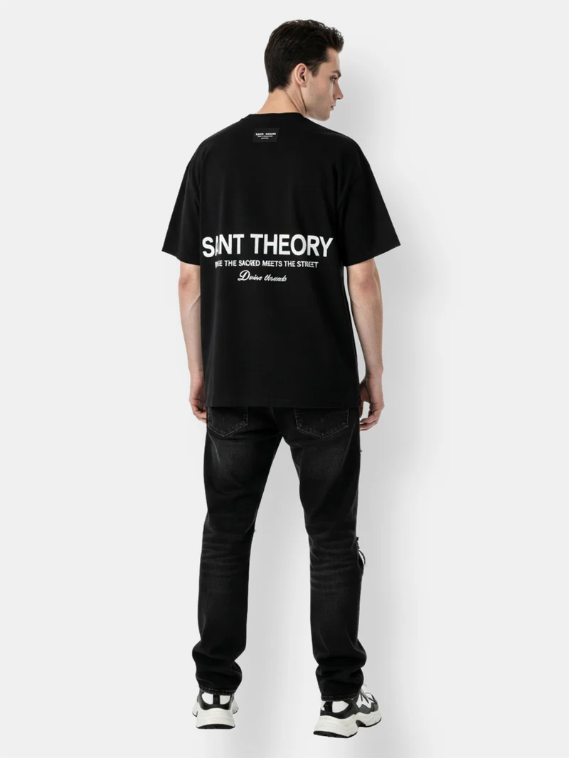 CAMISETA SAINT THEORY HILOS DIVINOS NEGRO BLANCO