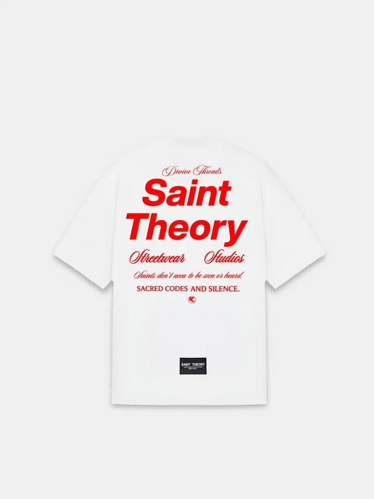 CAMISETA SAINT THEORY ESSENTIAL CODES AND SILENCE WHITE/RED