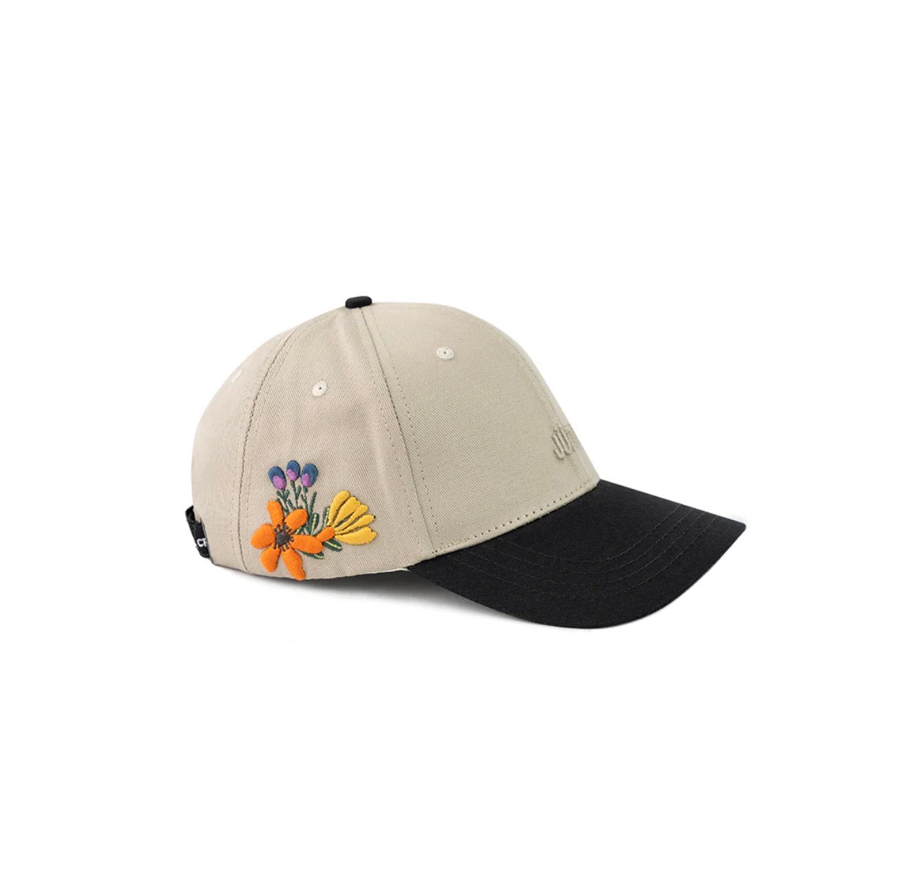 GORRA JUDIZ DRILL FLORES BEIGE X NEGRO