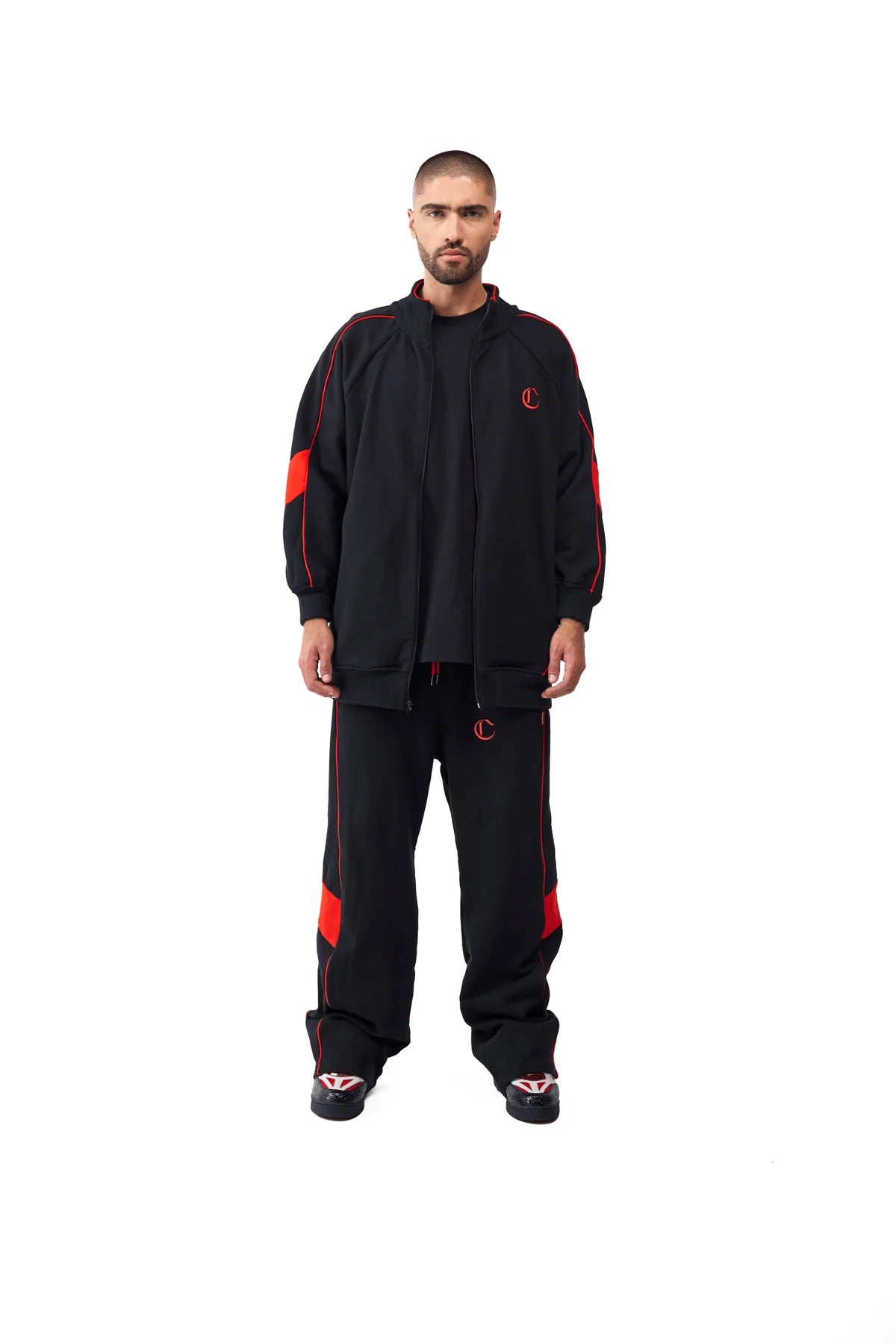 BUZO CLEMONT MUTO NEGRO ROJO