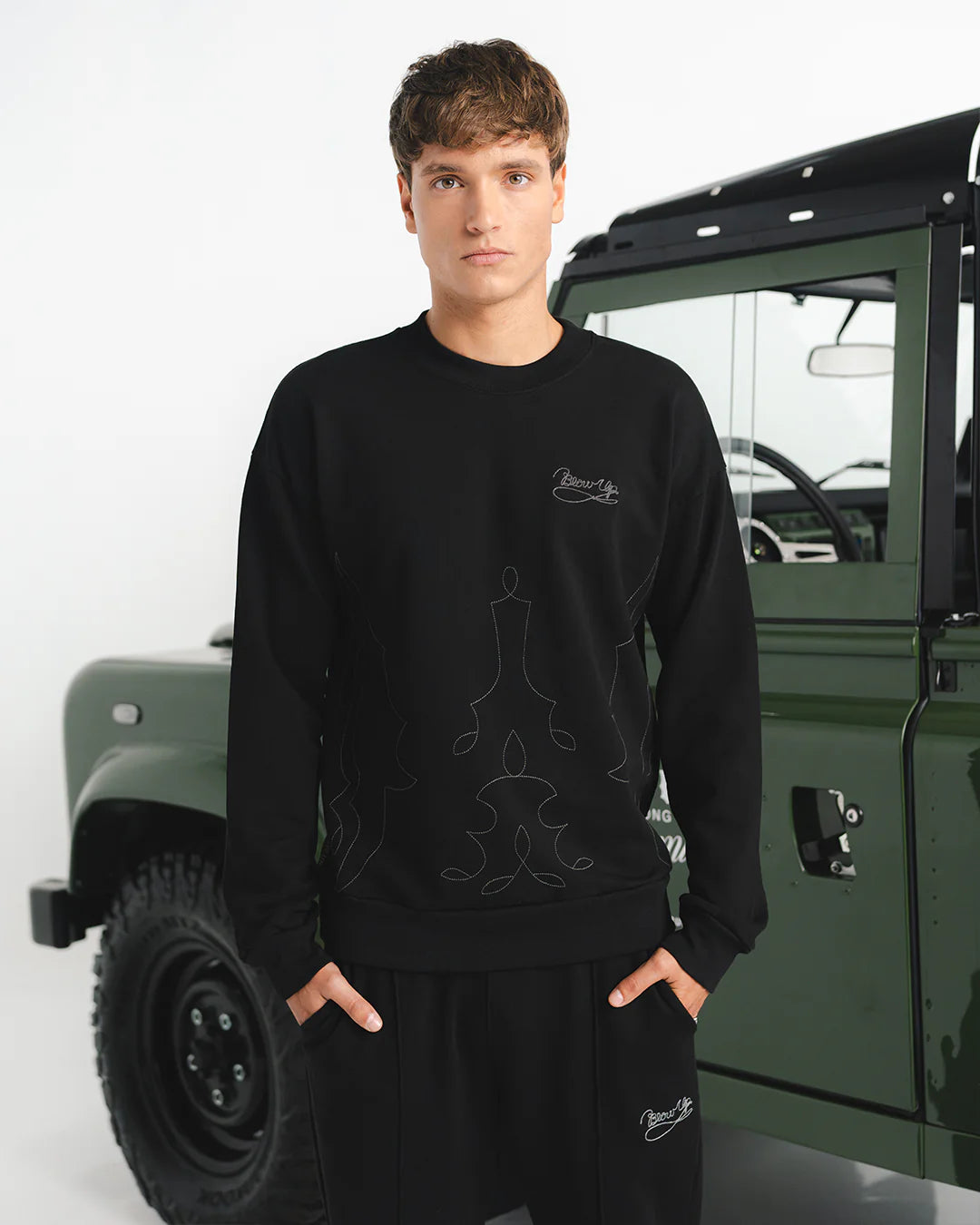 BUZO BLOW UP HOMECOMING BLACK CREWNECK