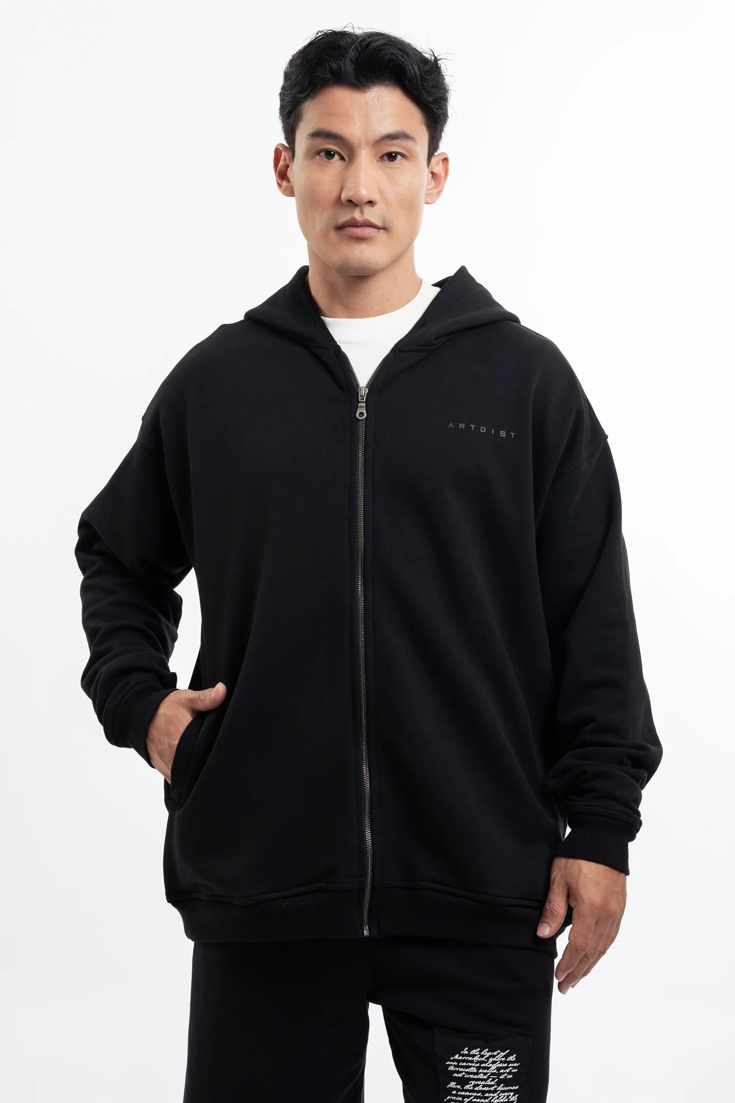HOODIE ARTDIST CAOBA BLACK ZIP