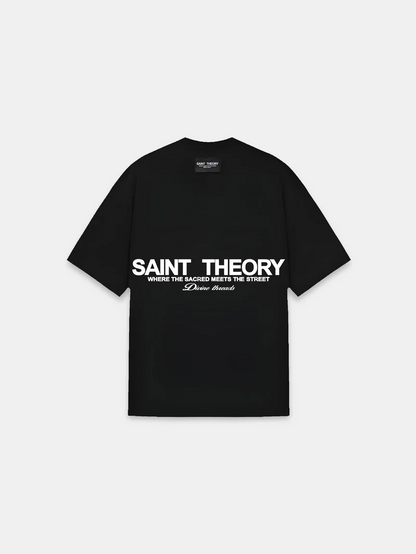 CAMISETA SAINT THEORY HILOS DIVINOS NEGRO BLANCO