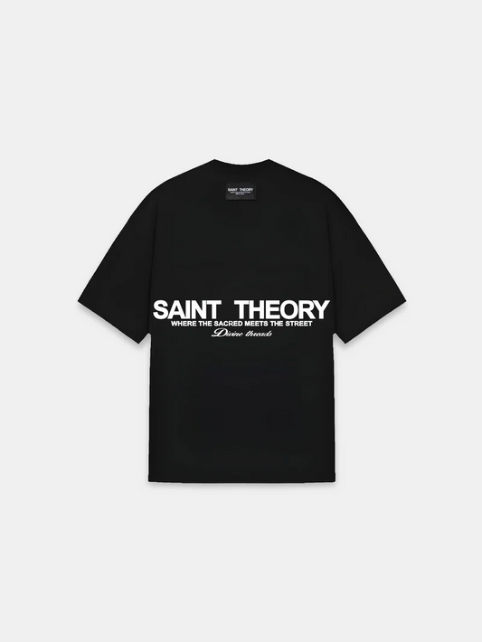 CAMISETA SAINT THEORY HILOS DIVINOS NEGRO BLANCO