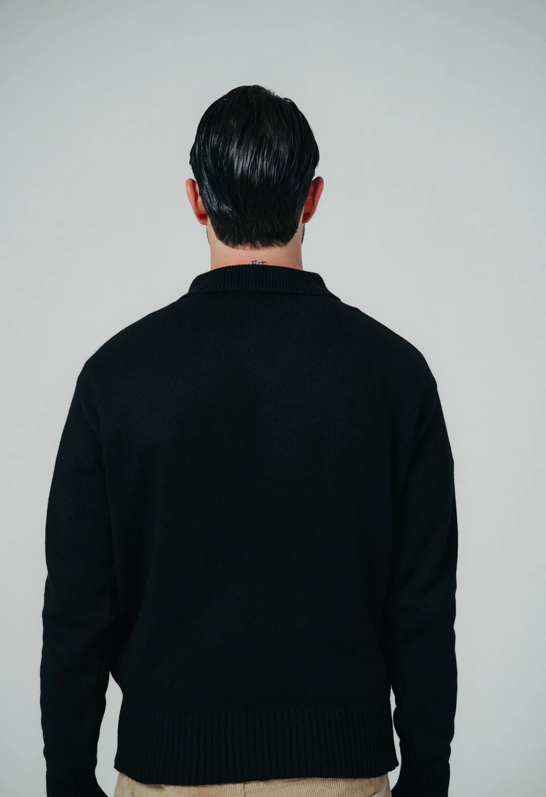 BUZO POLO BLOW UP KNITTED BLACK ST3-1100