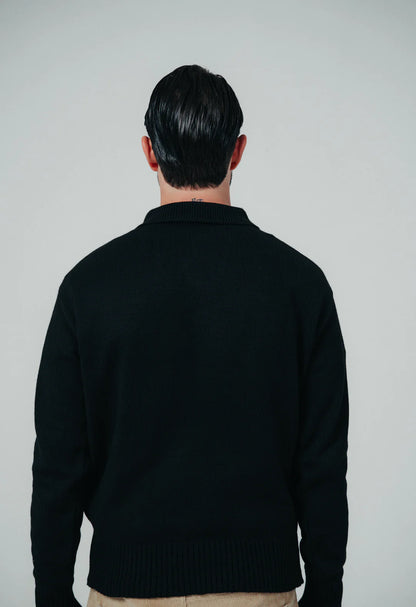 BUZO POLO BLOW UP KNITTED BLACK ST3-1100