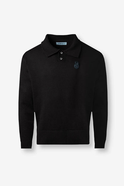 BUZO POLO BLOW UP KNITTED BLACK ST3-1100