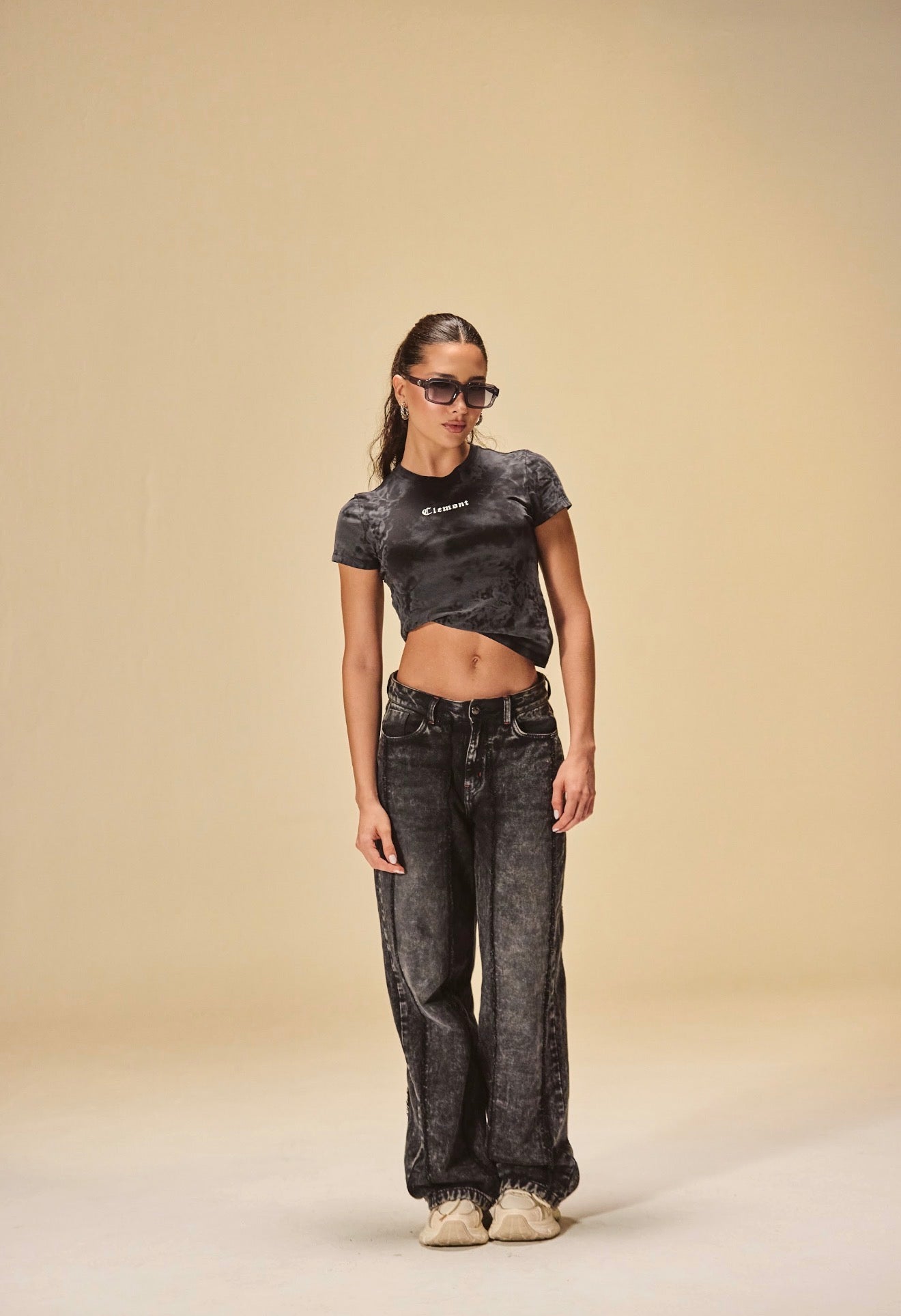 JEAN CLEMONT WIDE LEG CUORE BLACK