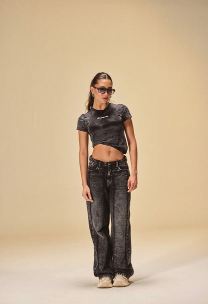 JEAN CLEMONT WIDE LEG CUORE BLACK