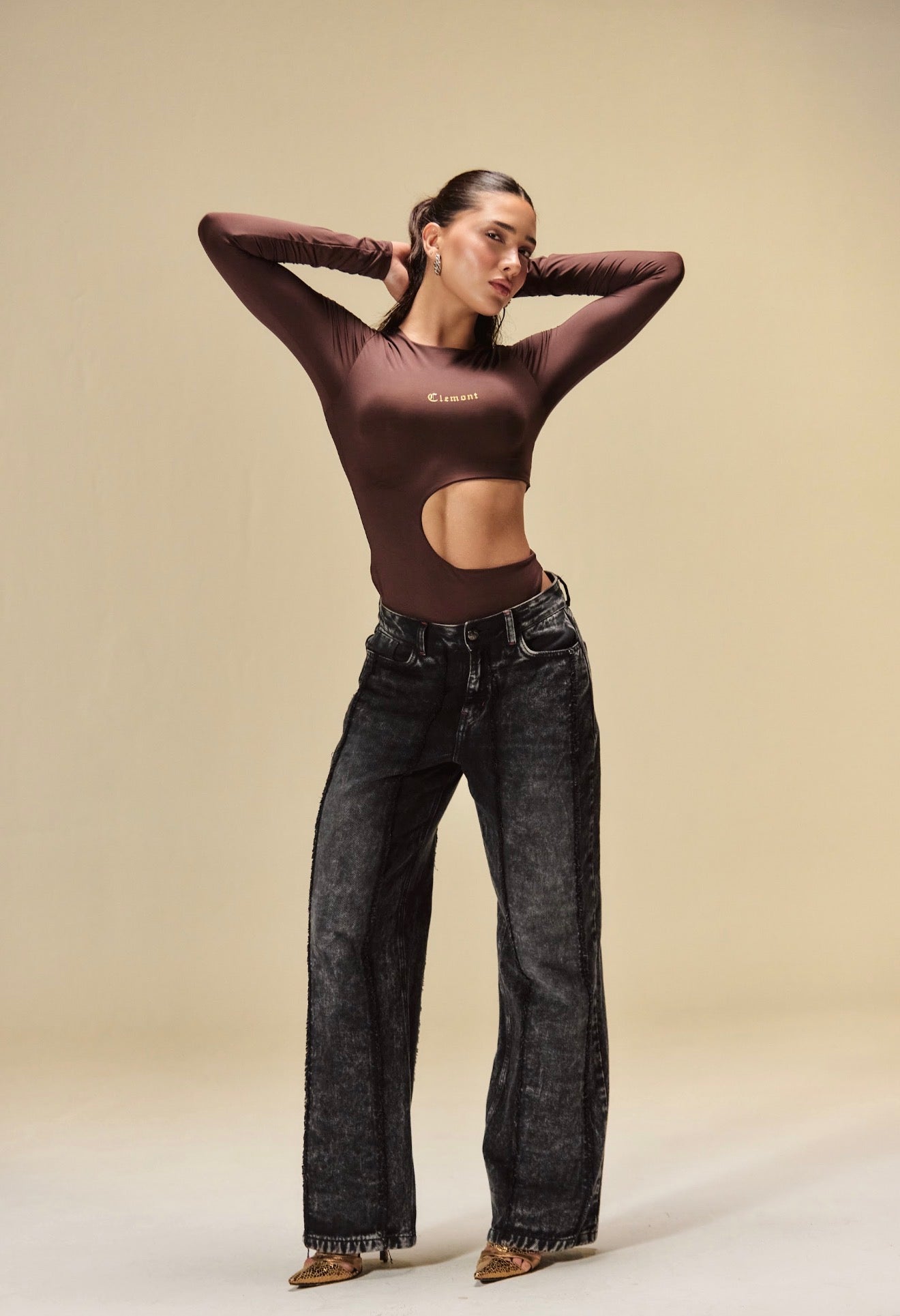JEAN CLEMONT WIDE LEG CUORE BLACK