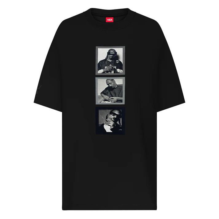 CAMISETA NEA OVERSIZE SNOPP NEGRA
