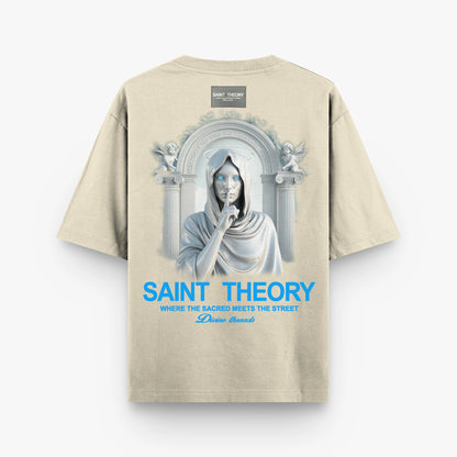 CAMISETA OVERSIZED SAINT THEORY EVANGELIUM NATURAL BLUE DCC2