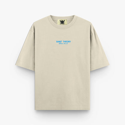 CAMISETA OVERSIZED SAINT THEORY EVANGELIUM NATURAL BLUE DCC2