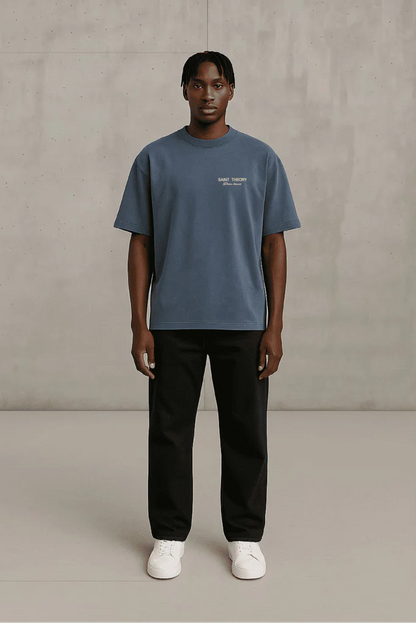 CAMISETA OVERSIZED SAINT THEORY HILOS DIVINO GRIS DESVANECIDO ROSA