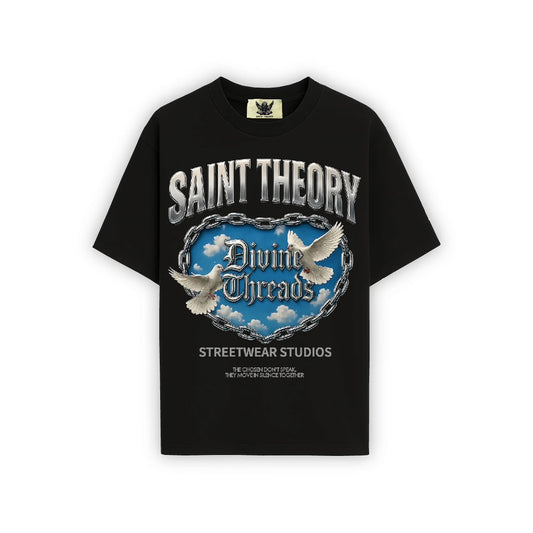 CAMISETA OVERSIZED SAINT THEORY PIGEON KLOUD NEGRA