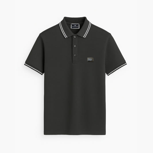 CAMISETA TIPO POLO MECLIER BASIC GRIS OSCURO