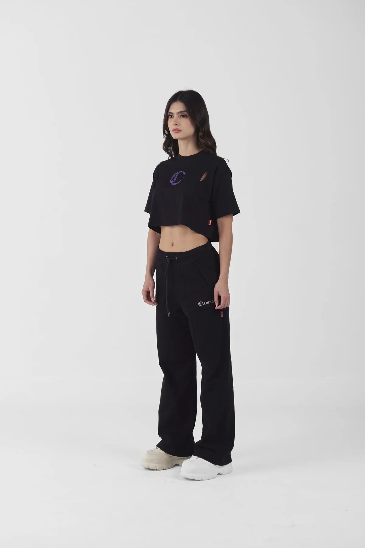 CROP TOP CLEMONT OVERSIZED SACRALITA NEGRO