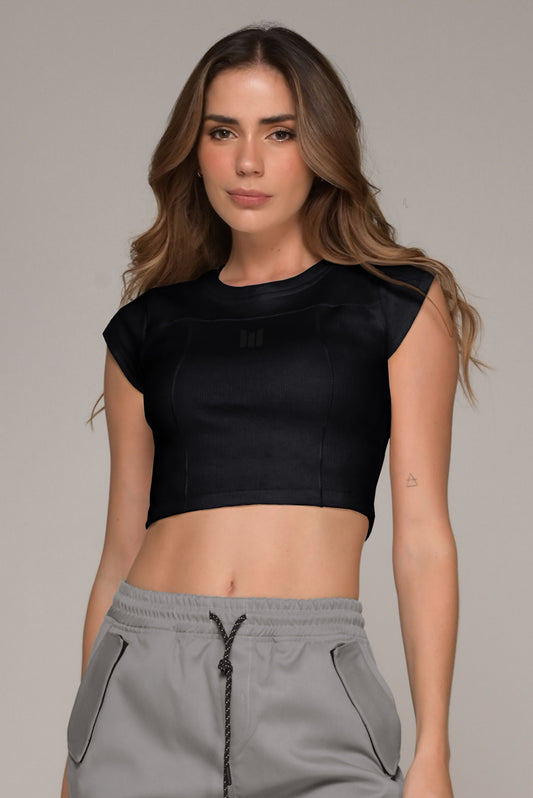 CROP TOP MACETO LISBOA NEGRO