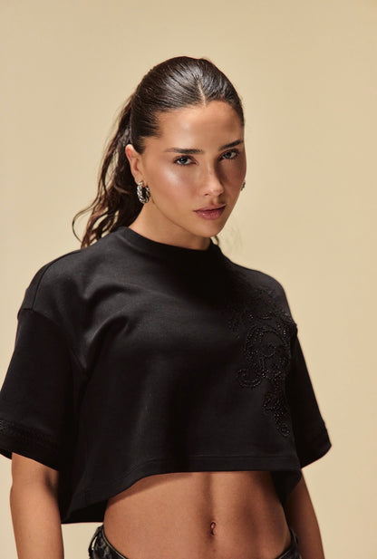 CROP TOP CLEMONT TIEPIDO BLACK