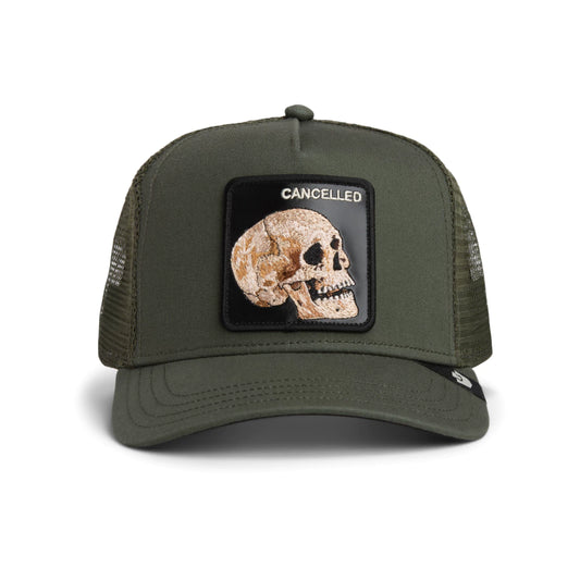 GORRA GOORIN 101-2392 THE CANCELLED SKULL DARK GREEN