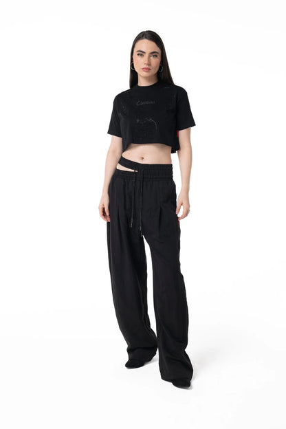 CROP TOP CLEMONT ANNEGARE BLACK