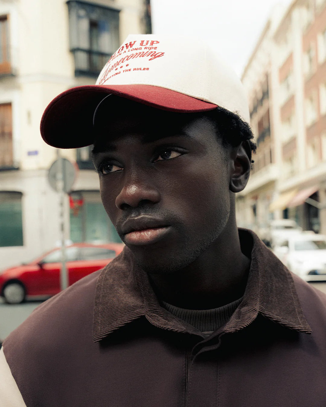 GORRA BLOW UP LONG RIDE IVORY RED