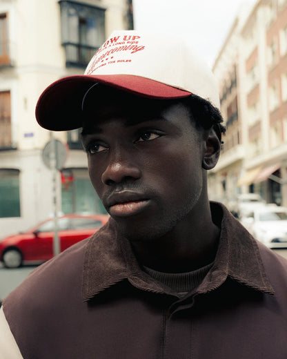 GORRA BLOW UP LONG RIDE IVORY RED