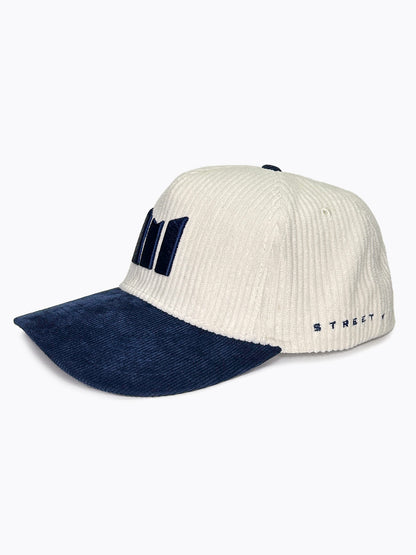 GORRA MACETO CORDUROY CRUDO AZUL