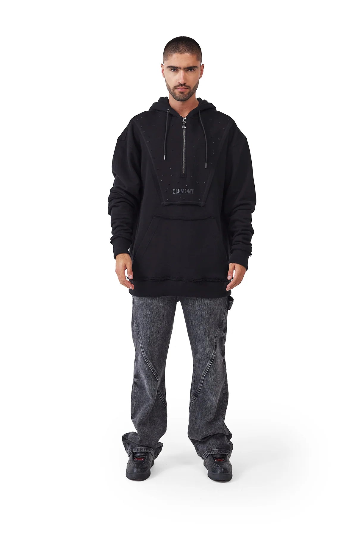 HOODIE CLEMONT OVERSIZED HOMBRE NERO NEGRO