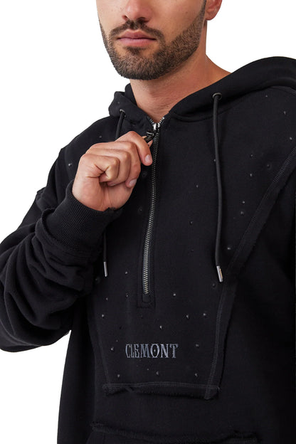 HOODIE CLEMONT OVERSIZED HOMBRE NERO NEGRO