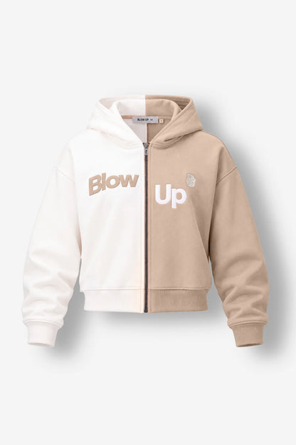HOODIE BLOW UP IVORY CROPPED - B4M-1010