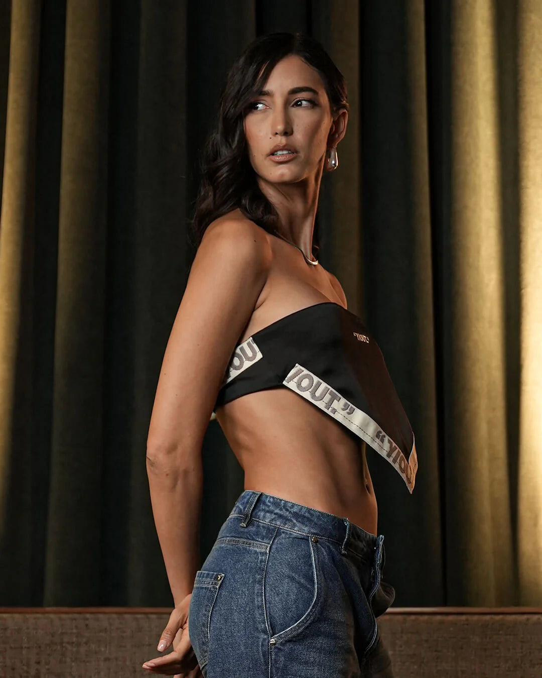 TOP YOUT YOUT SCARF BOUJEE NEGRO